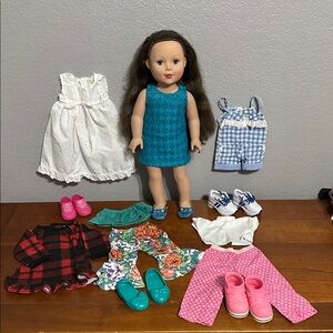 2013 Madame Alexander 18” Doll green eyes with clothes / outfits & shoes bundle